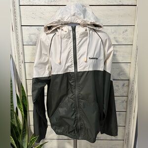 Vintage Rainforest Cafe Two-Tone Hooded Windbreaker Jacket Size Medium
